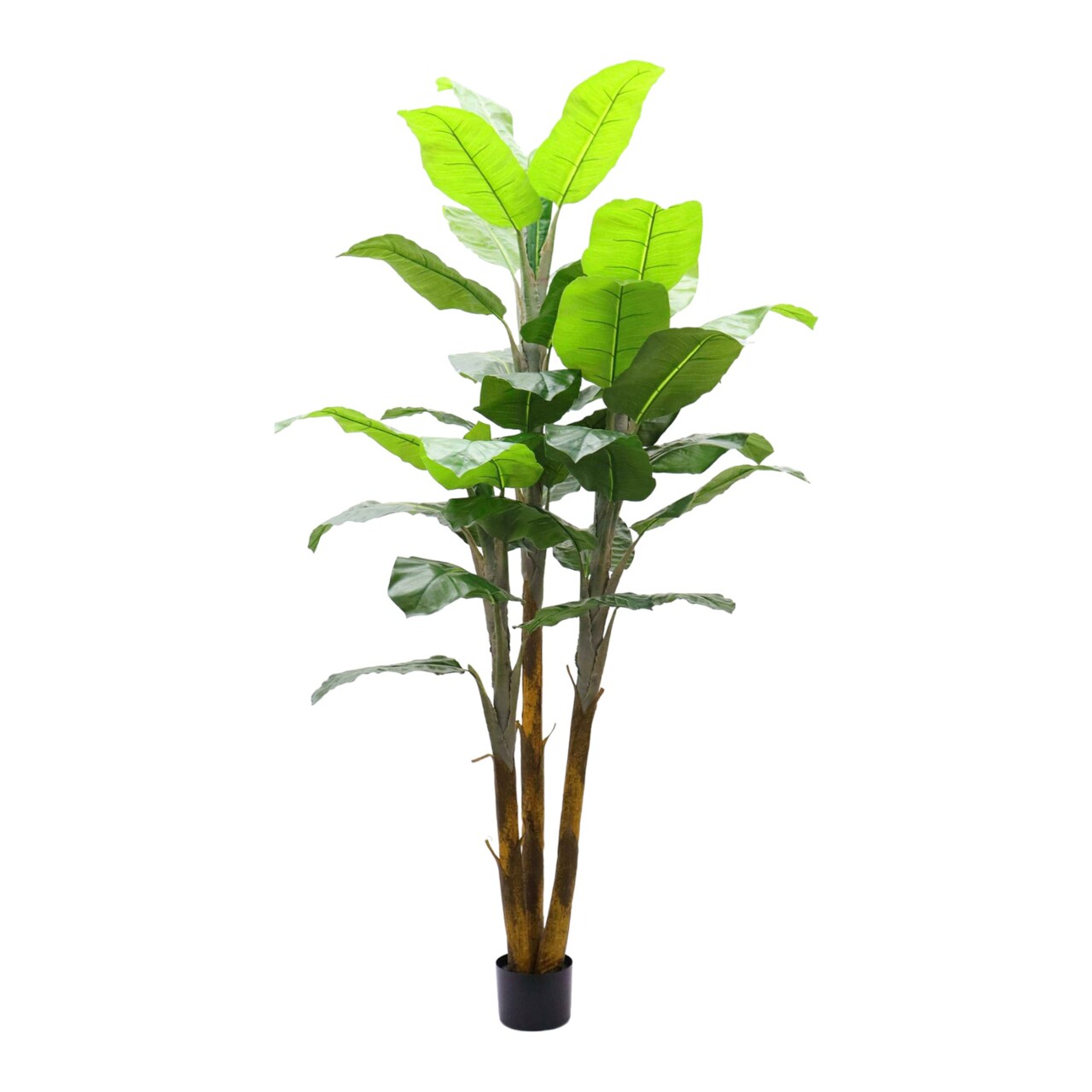 7ft Banana Tree in Black Pot with 36 Silk Leaves, Floral Home by Artificial Flowers
